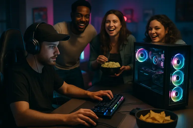 Large graphics card installed in an airflow-focused gaming PC